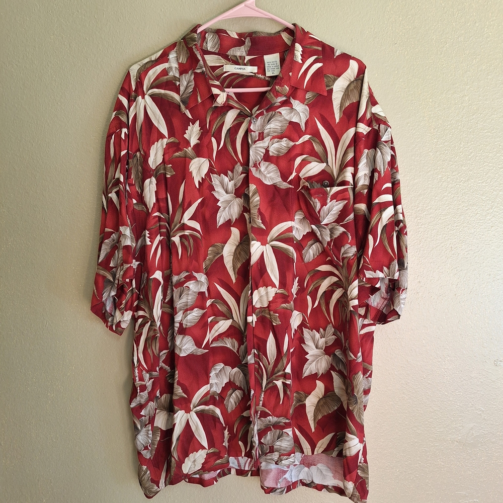 Vintage Campia Moda Floral Hawaiian Button-Up Shirt